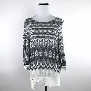 Anthropology Deletta Lose Hanging Print Tie Top